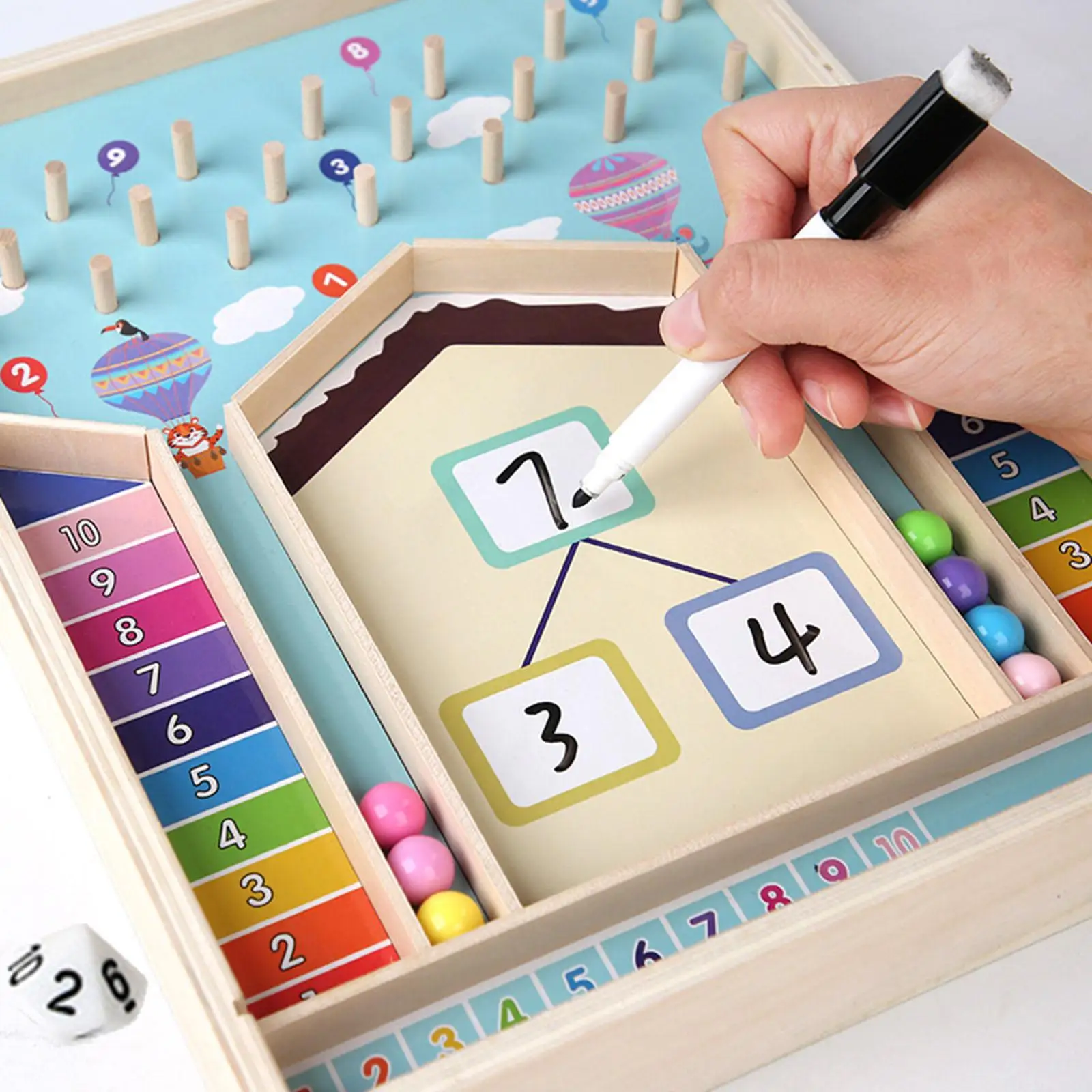 

Kid Math Learning Toys Educational Wooden Board for Children Preschool Girls