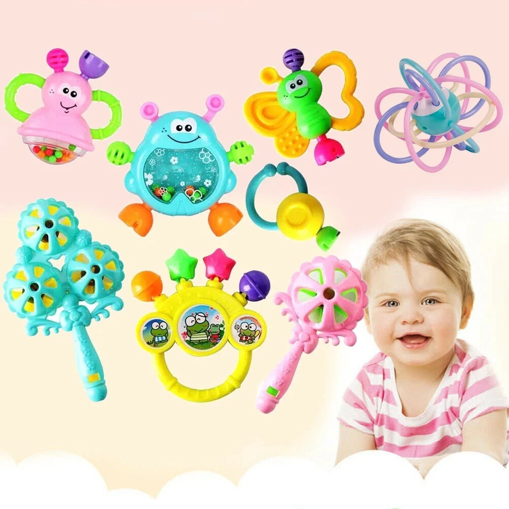 Infant Baby Sensory Toys Rattles 7pcs/Lot for Newborn Kids 0-12 Months
