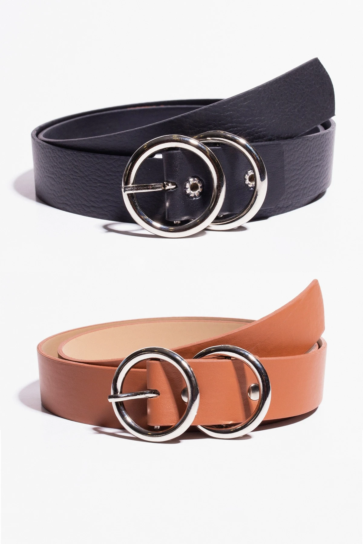 Cinturón doble anillo para mujer, correa para mujer, color marrón negro, 2'li, producción especial|Cinturones de mujer| - AliExpress