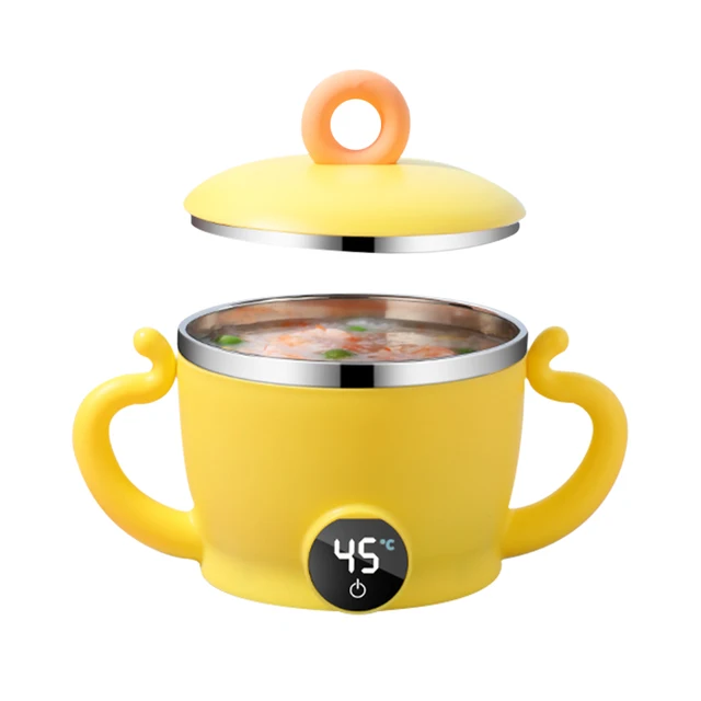 Intelligente Schüssel mit konstanter Temperatur für Babys, Heizung, rutschfestes Geschirr, sicheres PP-Material in Lebensmittelqualität, 400 ml_voghion.com