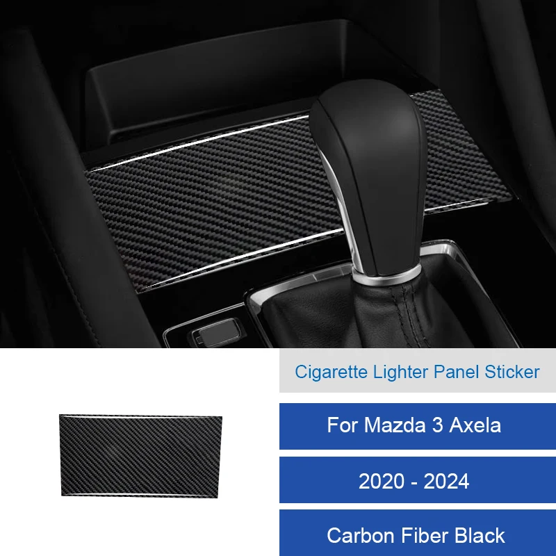 For Mazda 3 Axela 2020 2021 2022 2023 2024 Car Interior Solf Carbon Fiber /  PVC Cigarette Lighter Panel Sticker Trim