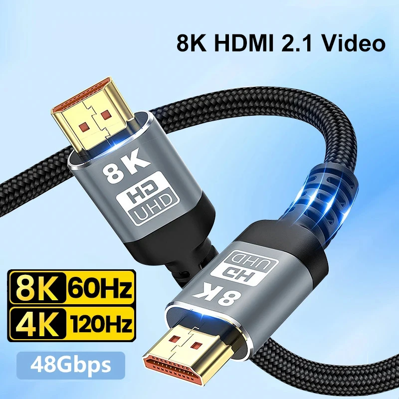 Cavo Hdmi 2.1 Adattatore Ultra Ad Alta Velocità 8K/60Hz 4K/120Hz Per Xiaomi Tv Box Ps5 Hub Usb 48Gbps Hdmi-Compatibile Per Proiettore Pc