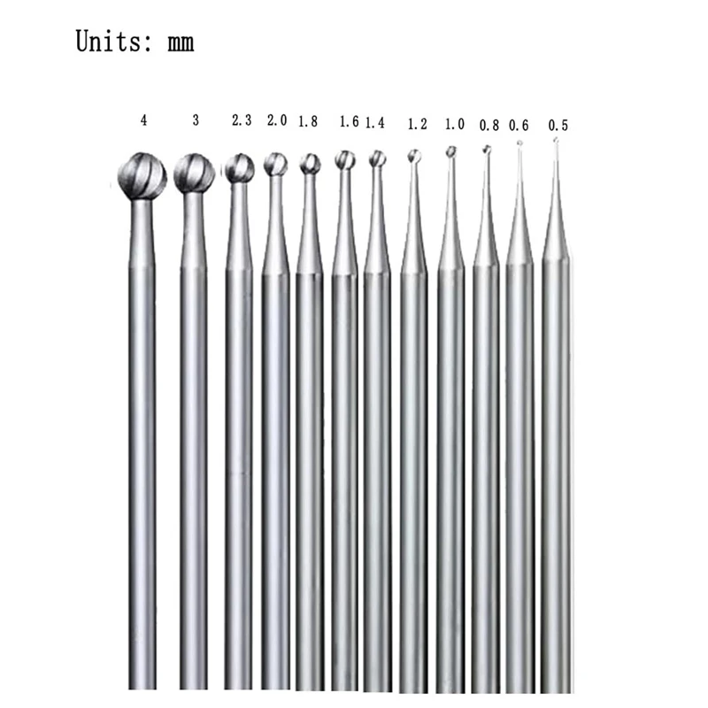 Round Shape Ball Burr Set 12Pcs-3/32Inch Shank for Jewelry Making Engraving Bits jewelry making tools