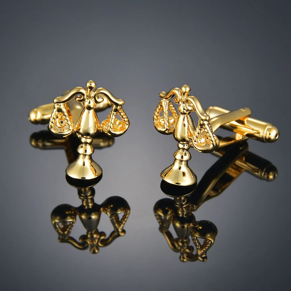Crystal Cufflinks Luxury Wedding Gold Color Letters/Alien/Square/Dragon/Maple leaves/Balance/Name Cufflinks for Mens Bridegroom Shirt Jewelry Gift
