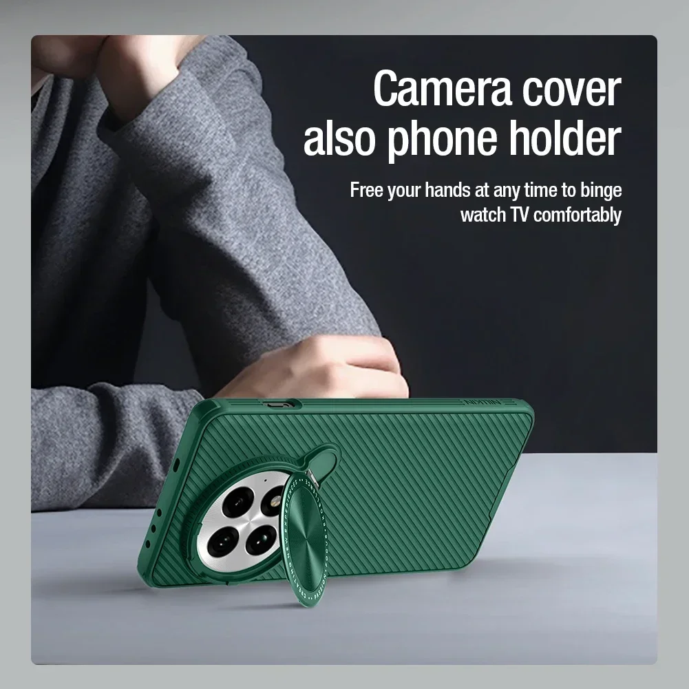 Nillkin Magnetic Case with Twill Micro-Transparent Design and Flip Lens Cover, MagSafe Compatible, Anti-Drop Protection