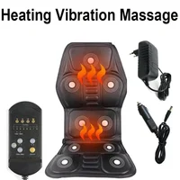 Electric Portable Heating Vibrating Back Massager Chair In Cussion Car Home Office Lumbar Neck Mattress Pain Relief Mat 2