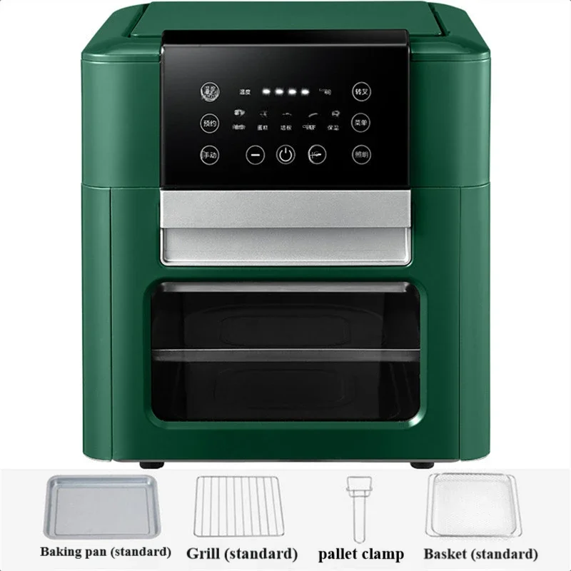 OEM 2021 New Arrival 12L Smart Oven Food Grade Professional Oil Free Air Fryer Black Electric Deep 6