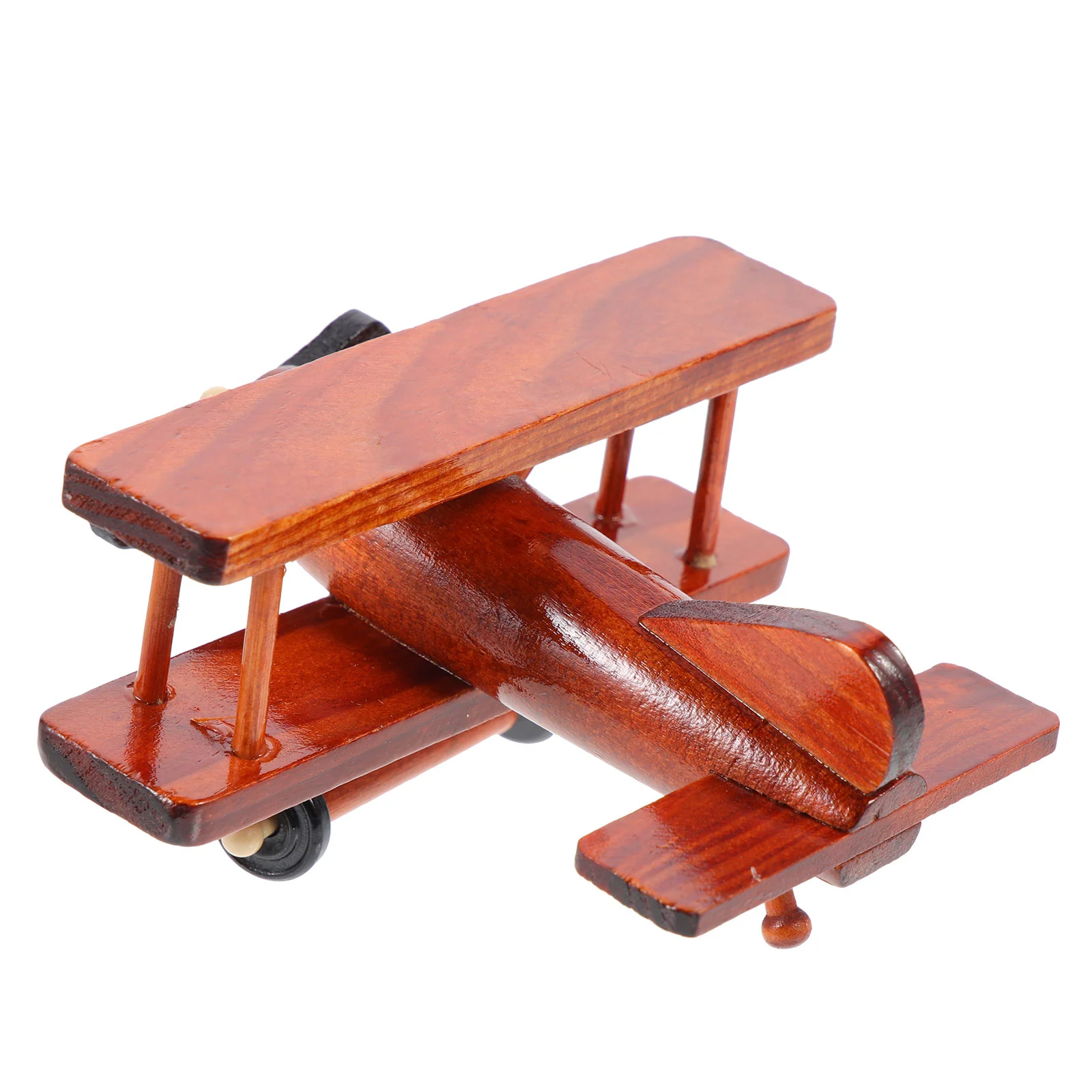 

Airplane Model Ornament Desktop Retro Decor Wooden Miniature Vintage Crafts Office Kit