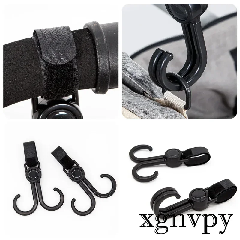Xgnvpy 2Pcs/Set Hooks for Stroller Car Shopping Cart Hooks Baby Stroller Accessories Rotate 360 Degree Hook Pram Bag Hanger