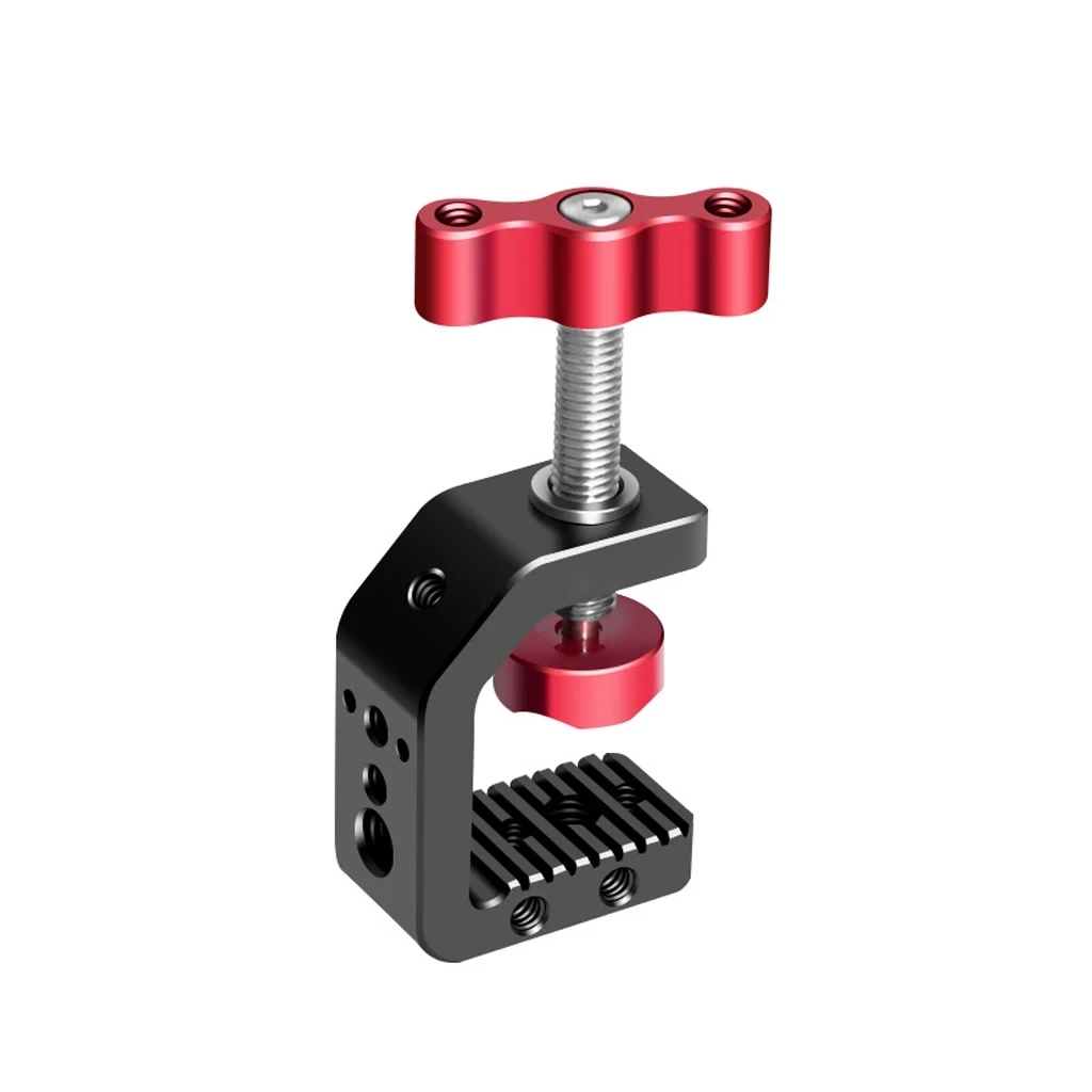 C Clamp with 1/4 3/8 Thread Holes Aluminium Alloy Clamp for DSLR Camera Desktop Mount Holder LCD Monitor Flash Light Mic Stand