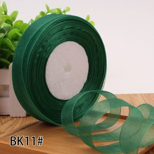 High-Density Organza Satin Ribbon for Crafts and Decoration, 15mm Width, 45 Meters