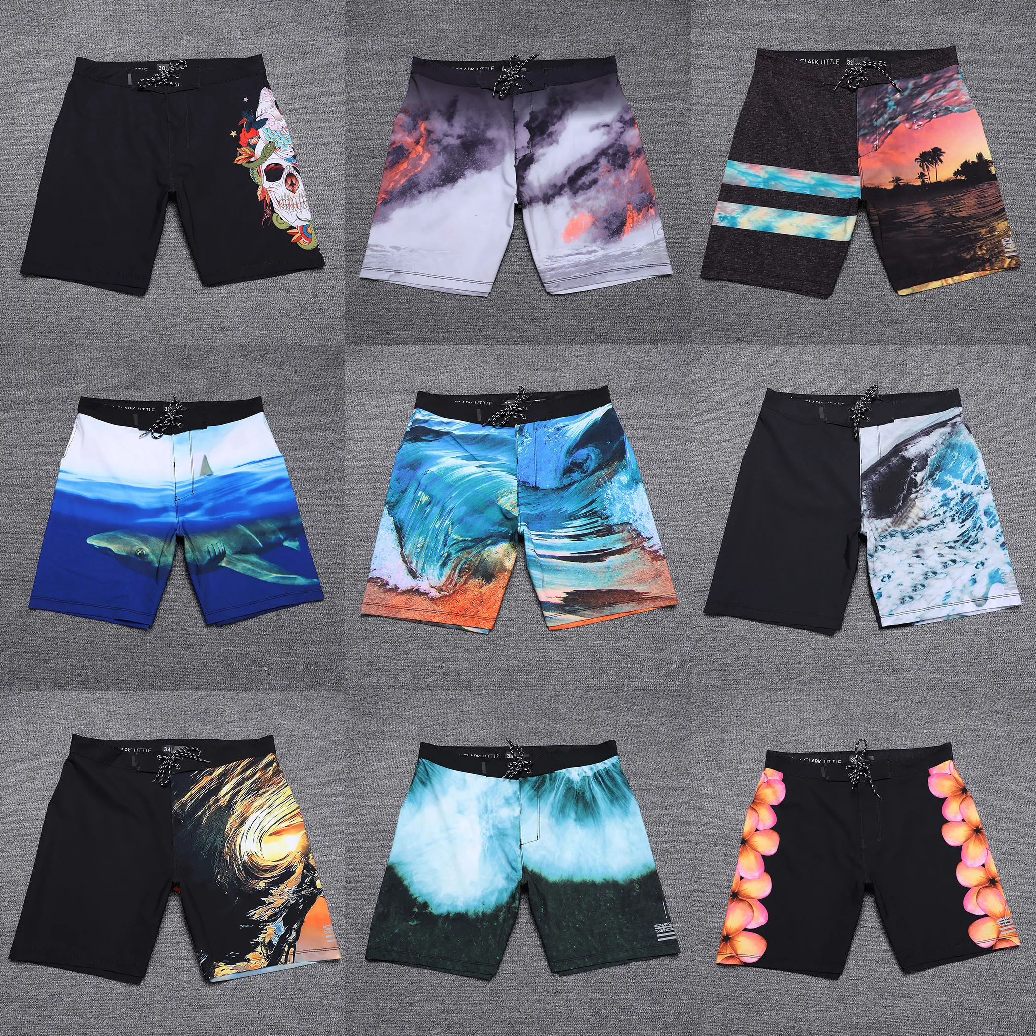 

Модные мужские шорты с принтом в морском стиле, профессиональные шорты для серфинга, 4-сторонние эластичные бордшорты, водонепроницаемые быстросохнущие шорты с карманами