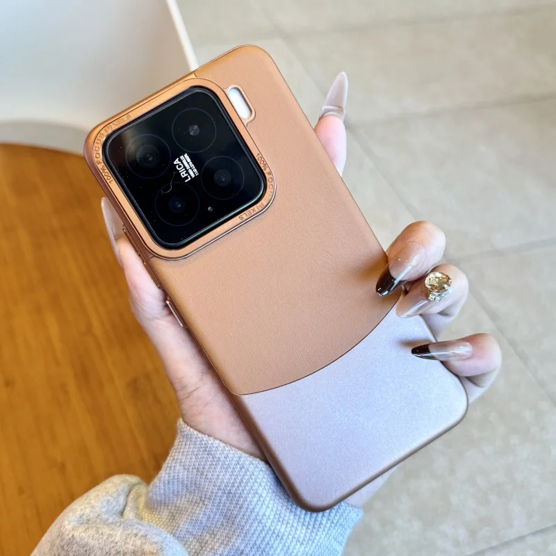 Luxury Matte Plating Leather Phone Case - Two-Tone Shockproof Protection Cover