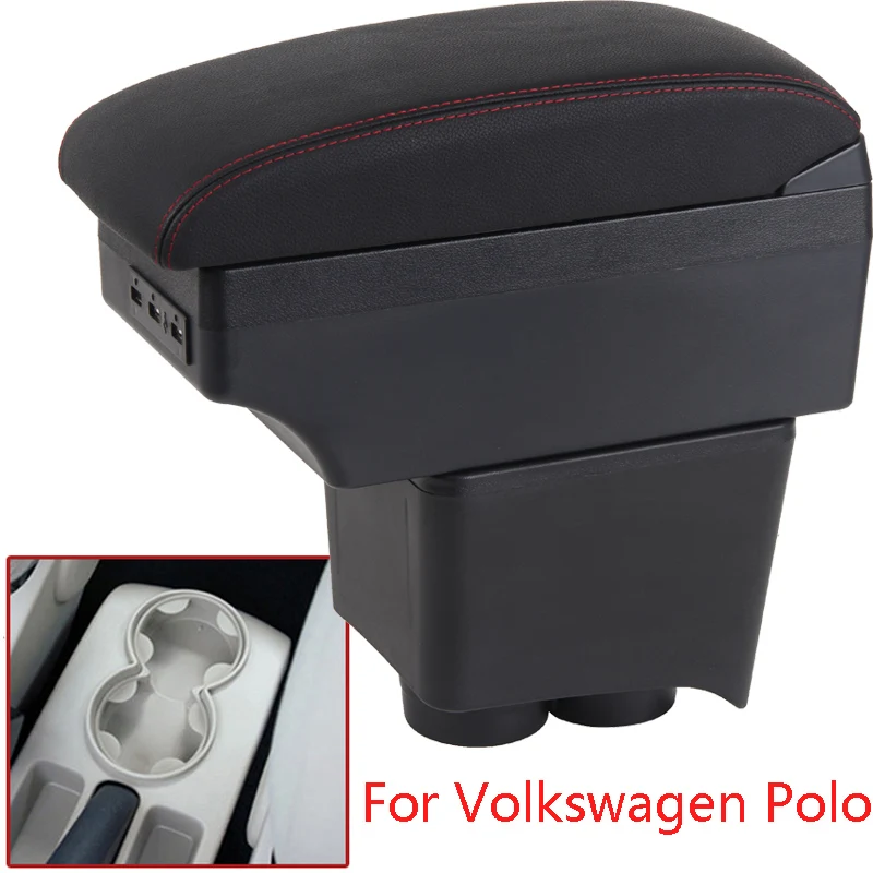 

For Volkswagen Polo Armrest For VW Polo 9N 3 Car Armrest box 2002-2009 Retrofit parts Storage box car Interior accessories USB