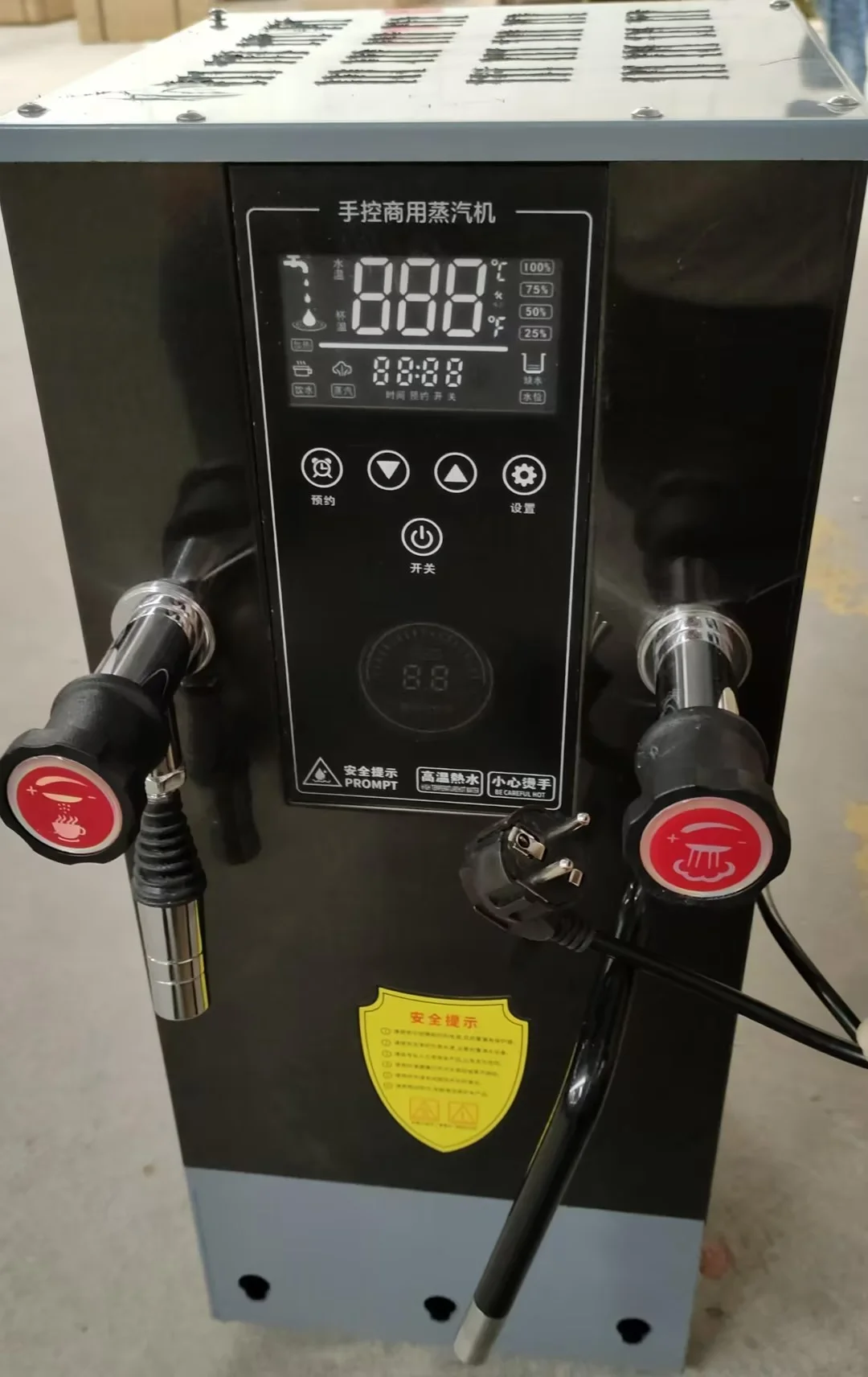 Commercial LCD Touch Screen 12L Steam Water Boiler Steam Boiling Machine Milk Foam Hot Water Heater For Bubble Tea Shop 4