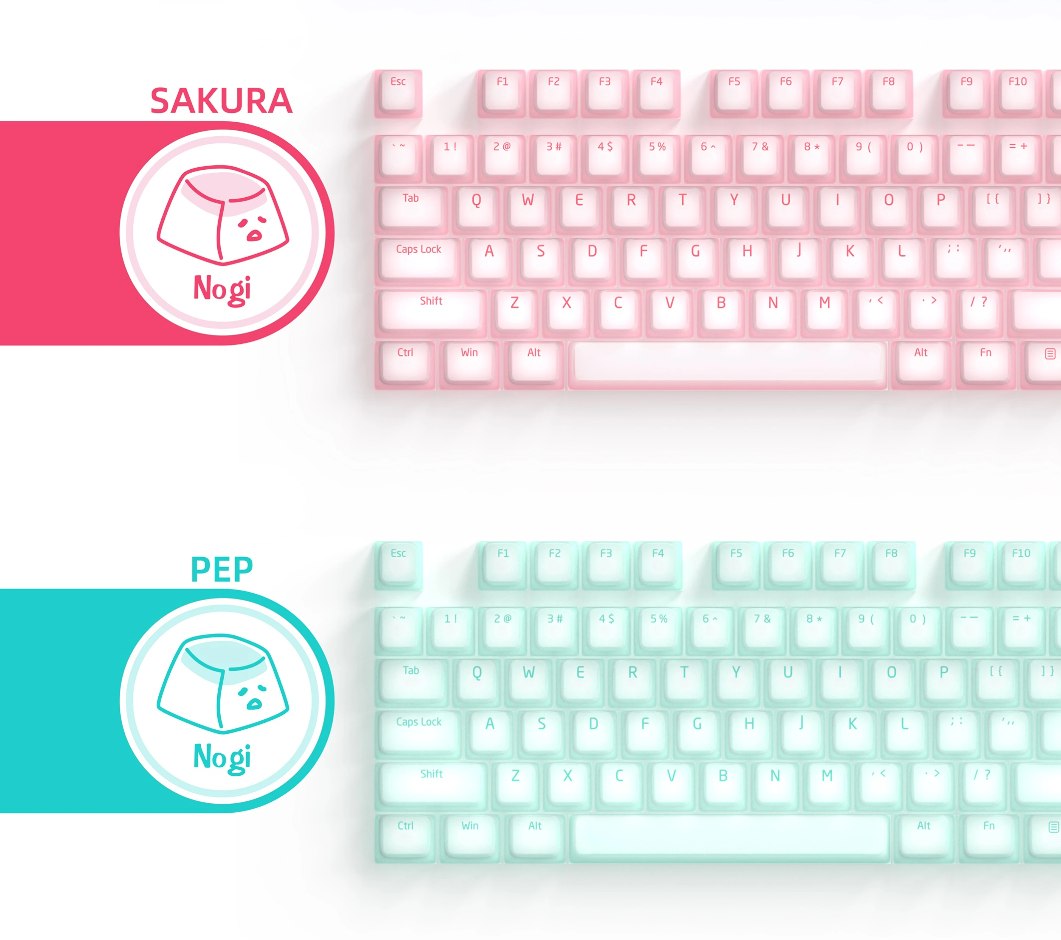Ciy-nogi-cap Chave de Silicone 113 Chave Roxo Rosa Verde Compatível com 61 87 104 108 Teclado Mecânico - Imagem 4
