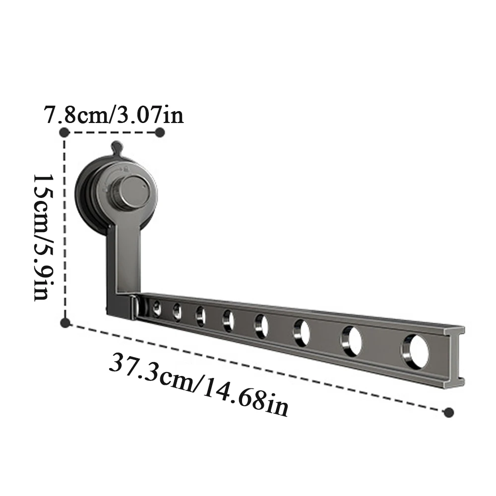 Suction Cup Clothes Drying Rack Hook Storage Clothes Hangers Wall Mounted Folding Clotheslines Indoor Outdoor Bathroom Supplies 4