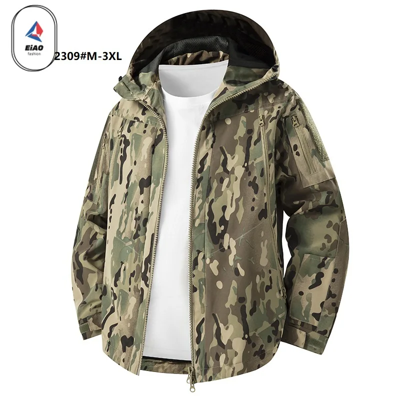 EIAO Tactical Waterproof Rainproof Jacket Men Fashion Camo Soft Shell Windbreaker Coat Autumn 2025 New Bomber Motorcycle Jacket