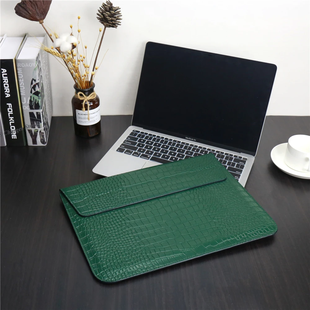 2021 Macbook Bag For Pro 16 New Pu Leather Case For Macbook Pro 14 2021 Case Crocodile Pattern Leather For Macbook 16 Inch