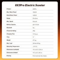 iScooter GX3Pro 11inch Electric Scooter 1500W 50km/h High-Speed E-Scooter 48V 17.5Ah 60KM Swing-arm suspension Scooters APP Control Foldable Scooter 8
