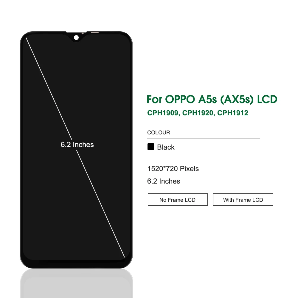 6.2 Original For Oppo A5s AX5s LCD Display with Frame,Touch Screen Digitizer Assembly For OppoA5s CPH1909,CPH1920 Screen Repair - AliExpress