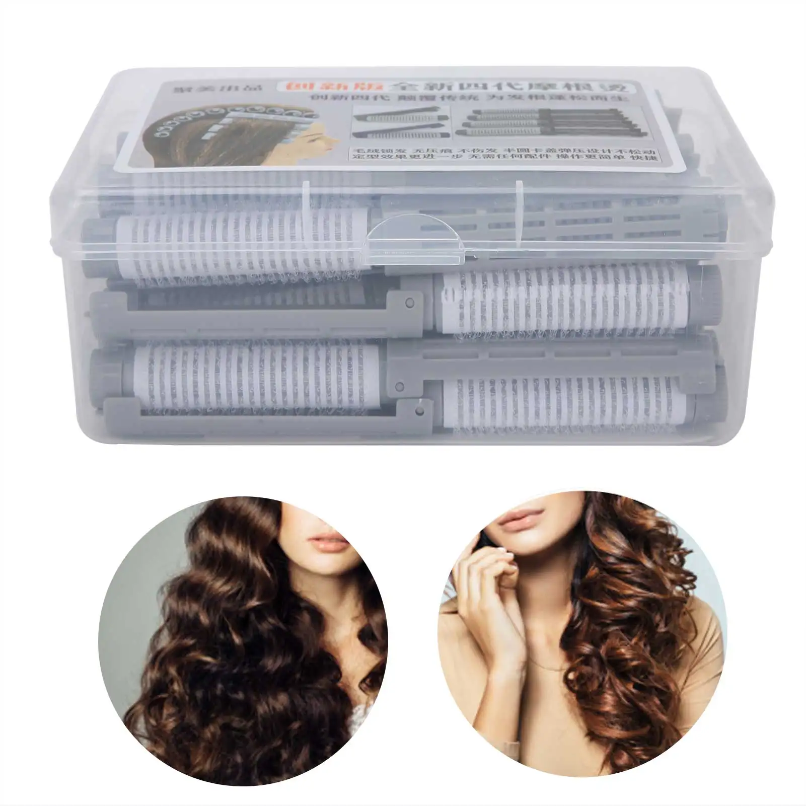 20pcs Hair Perm Roll Fluffy Perming Rod Hair Roller Curler Kit Perming Rods Curlers Hairdressing Styling Tool for Salon