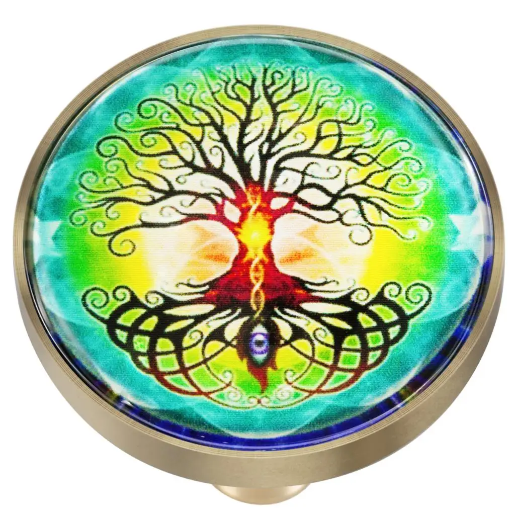 Tree Of Life Drawer Knobs Healing Glass Pull Handles For Dresser Cabinet Cupboard Wardrobe Home Furniture Decoration tumbeelluwa custom multicolor agate slice drawer pulls knobs cabinets dresser hardware handles screws included brass home decor