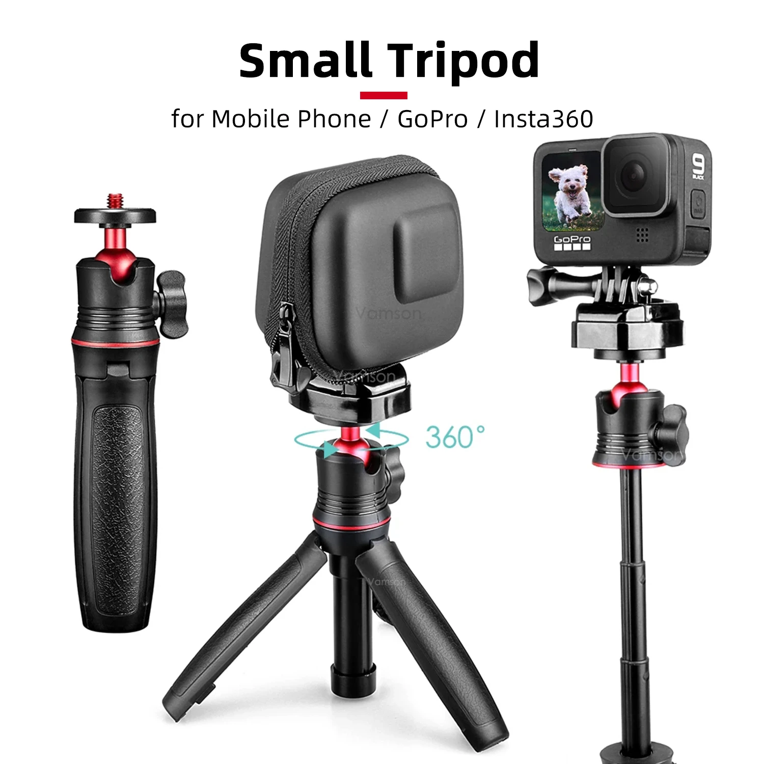 Vamson Extendable Handle Monopods for Go Pro 10 Camera Mini Selfie