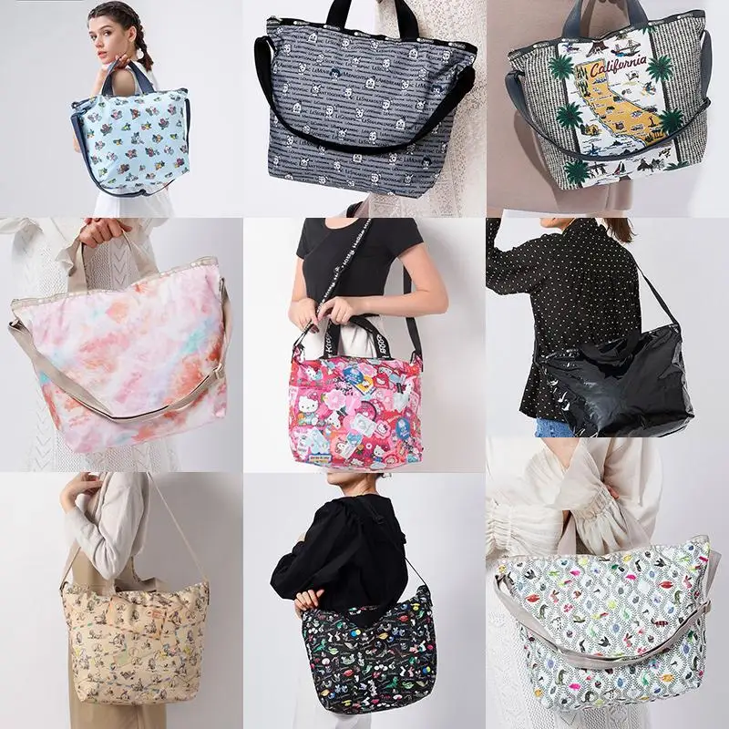 

Lesportsac Kawaii Sanrio, Hello Kitty Pikachu Женская мультяшная аниме модная Милая водонепроницаемая сумка-тоут через плечо сумка-мессенджер дорожная сумка