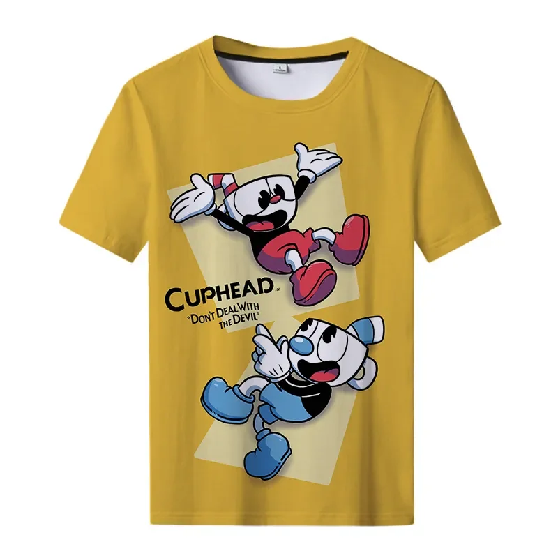 

Tshirts 3D Print Hot Game Cuphead Summer T Shirt Fashion Kids Casual Boys Girls Kawaii Cartoons Round Neck Tshirt Tops Clothes