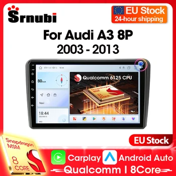 Radio de coche Android Auto y Carplay 2Din para Audi A3 2 8P 2003-2013 S3 2006-2012 RS3 2011 2012 reproductor GPS 4G WiFi Multimedia estéreo 1