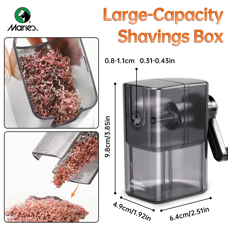 Pencil Sharpener 1pc Marie's Manual 5 Adjustable for Sketching Graphite Colored Pencils Handheld for Adults Classroom