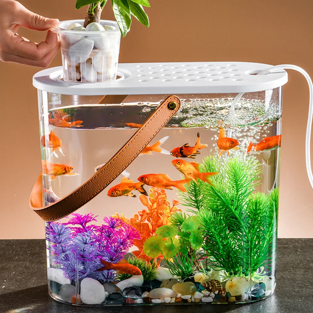 Acrylic-Fish-Tank-Aquarium-Betta-Fish-Bowl-Transparent-Aquarium
