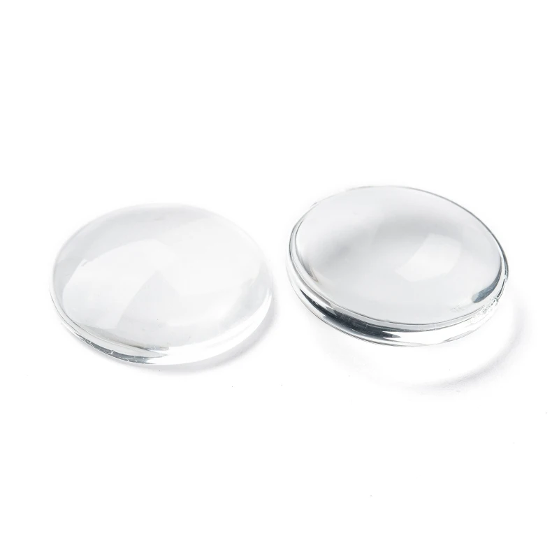 100 Cabochon In Vetro Trasparente 30 Mm - Rotondi A Cupola Per Gioielli Fai Da Te