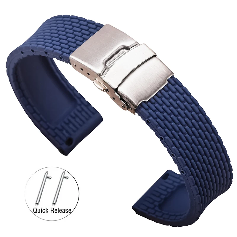 Universal Waterproof Silicone Watch Band - Sporty Rubber Bracelet