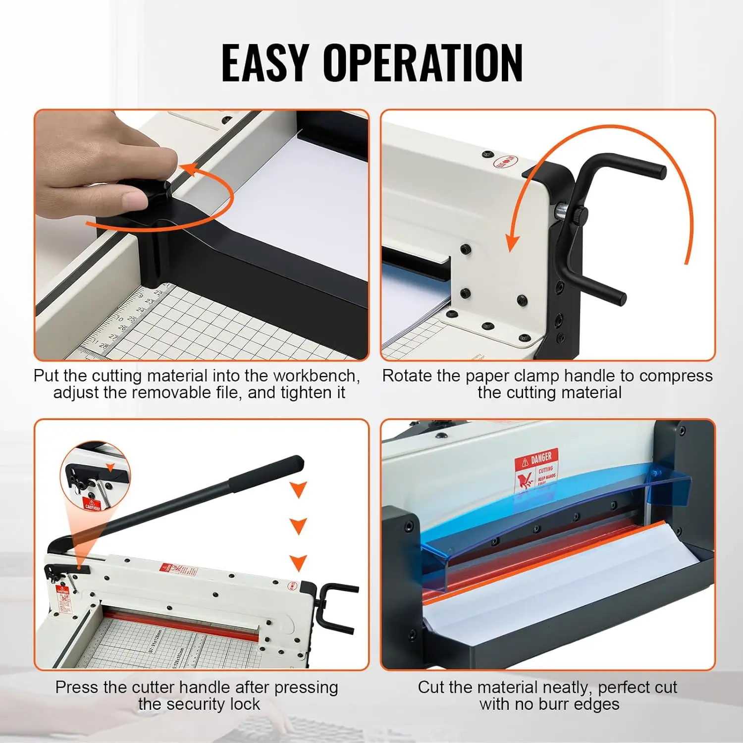 Heavy Duty Paper Cutter, 12" Industrial Commercial Guillotine Paper Cutter for A4 Paper, 400 Sheet Capacity 5