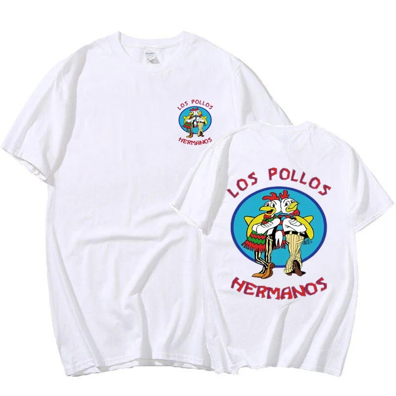 TV 시리즈 Breaking Bad Los Pollos Hermanos 양면 프린트 T 셔츠 Funny Chicken Brothers 남성 여성 T 셔츠 streetwear