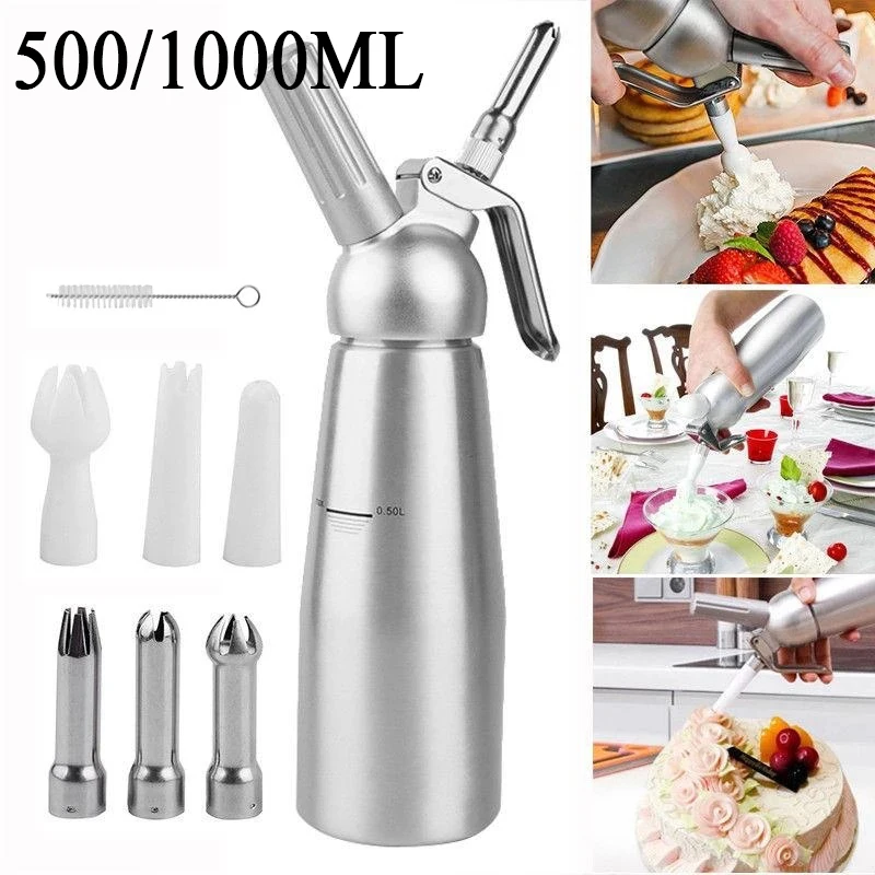 Cream Foam Gun cream foam gun 500/1000ml Cake Piping Gun Siphon Squeeze Bottle Dessert Tool Kitchen Accessories