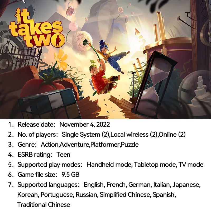 It Takes Two Nintendo Switch Game Deals EU US Version for Nintendo Switch  Oled Switch Lite Switch Game Card Physical