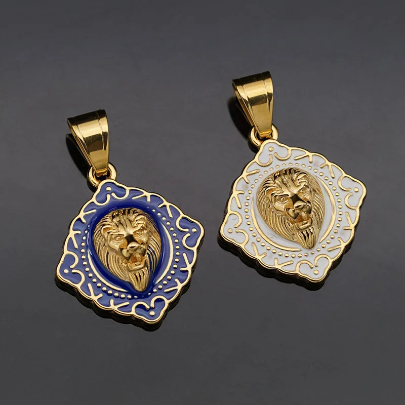 

Цепочка мужская с подвеской в виде льва, ювелирное изделие в стиле хип-хоп, золотистого цвета, из титана и нержавеющей стали, рэпер, Прямая поставка