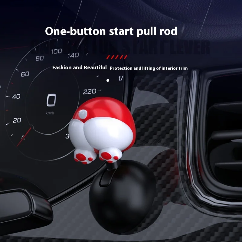 Cover Pull Rod Ball type One Click Start Button Car Decoration Modification_voghion.com