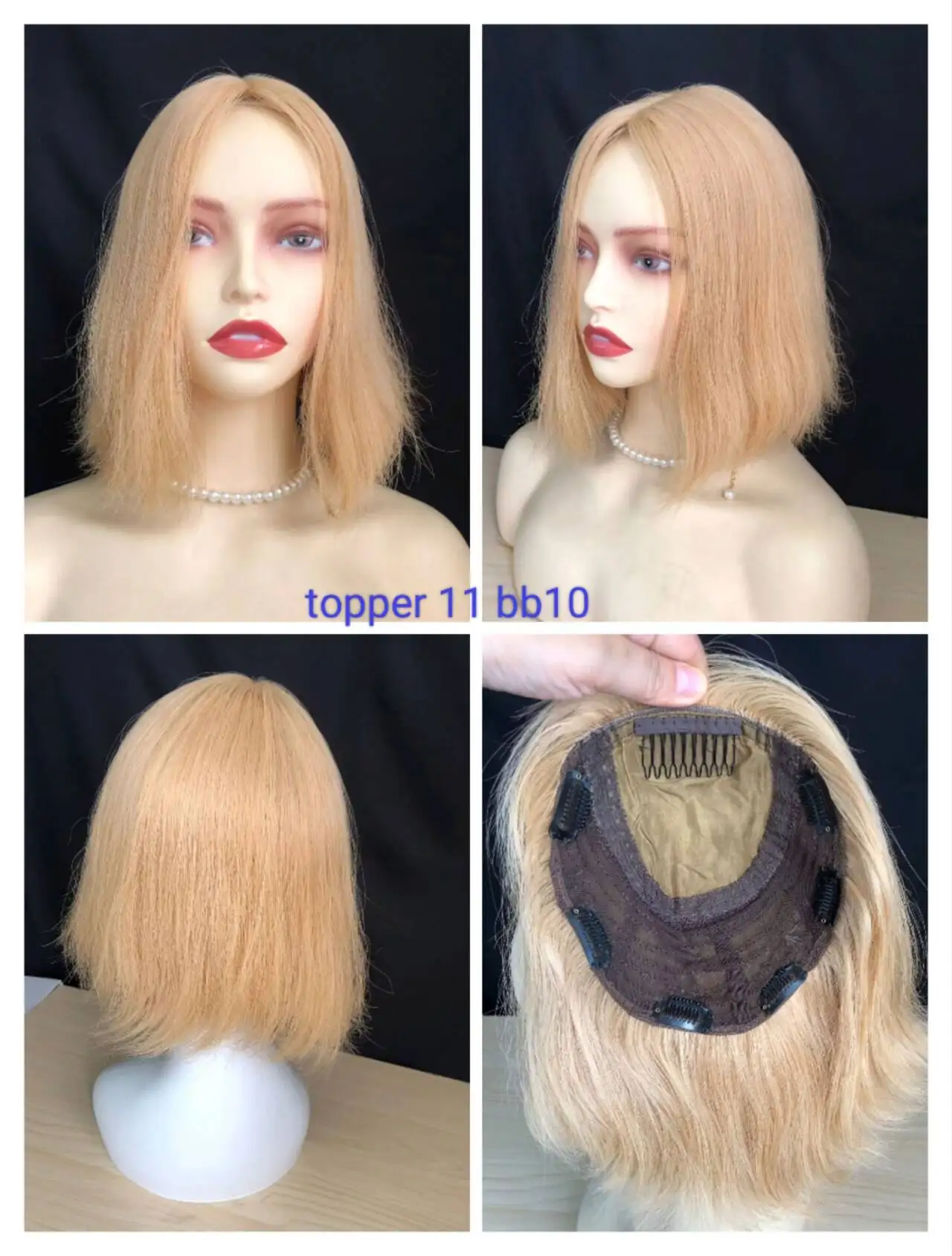 J Topper mono skin top silk top 11&ldquo; cap size 7"*7" blonde virgin hair naturalness One picture one physical object