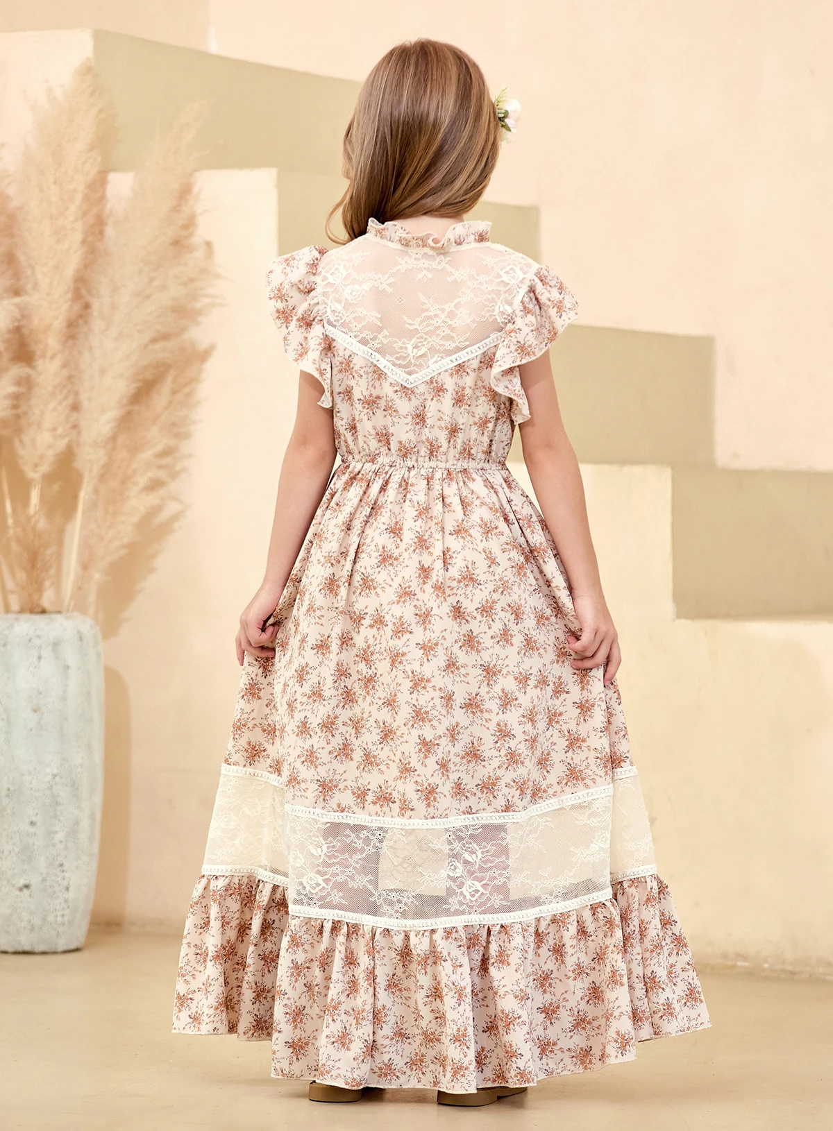 open lace back dress Princess Long Sleeves Lace Appliques Bohemian Wedding Dress TN388 US18 / As Picture main image 0