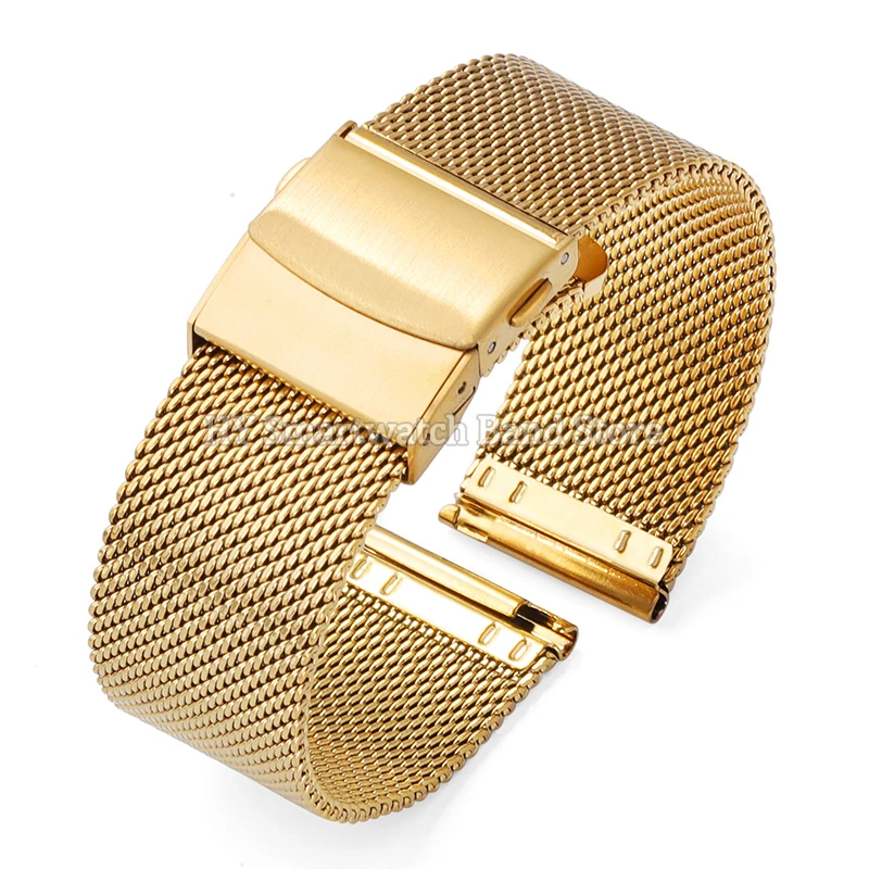 Sleek Stainless Steel Milanese Mesh Watch Strap - Adjustable Sizes
