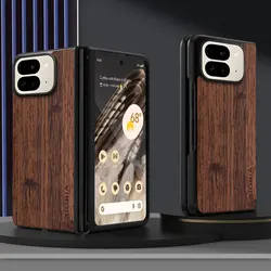 Custodia per telefono in pelle con motivo in bambù di lusso