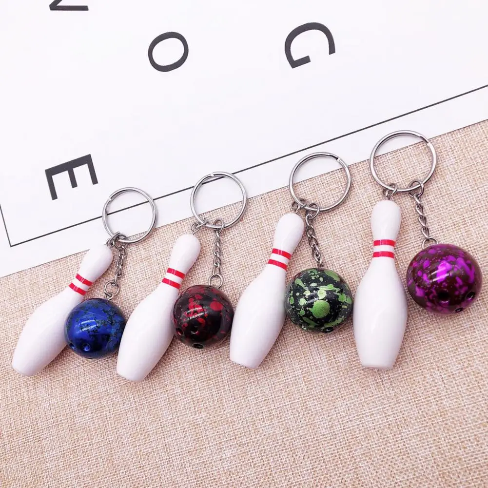 Bowling Key Chain Ball Shape Key Ring Holder Keychain Sport Lovers Handbag Car Pendant Sports Keychain Bowling Holder bowling accessories