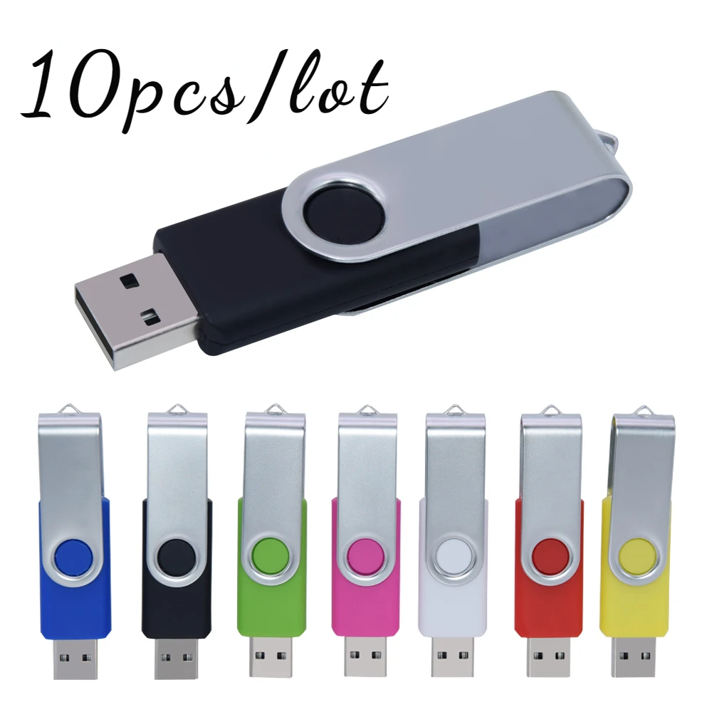 

10PCS Metal USB Flash Drive 64G 32G 16G 8G 4GB 512MB pen drive Flash memory pendrive Memory Scle tick Wholesale free custom LOGO
