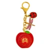 Feng Shui Harmony Apple With Ladybug & Dragonfly Keychain Peace Luck Amulet Keychain 1