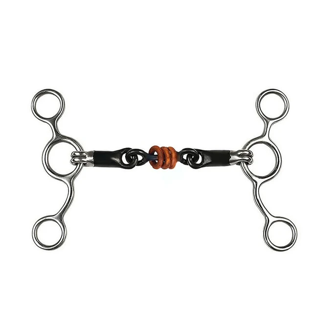 New Horse Bit Stainless Low Leverage Steel Copper Roller Loose Mouth Bit Copper Winding Stiff-Bit Copper Wire Wrapped Mouth