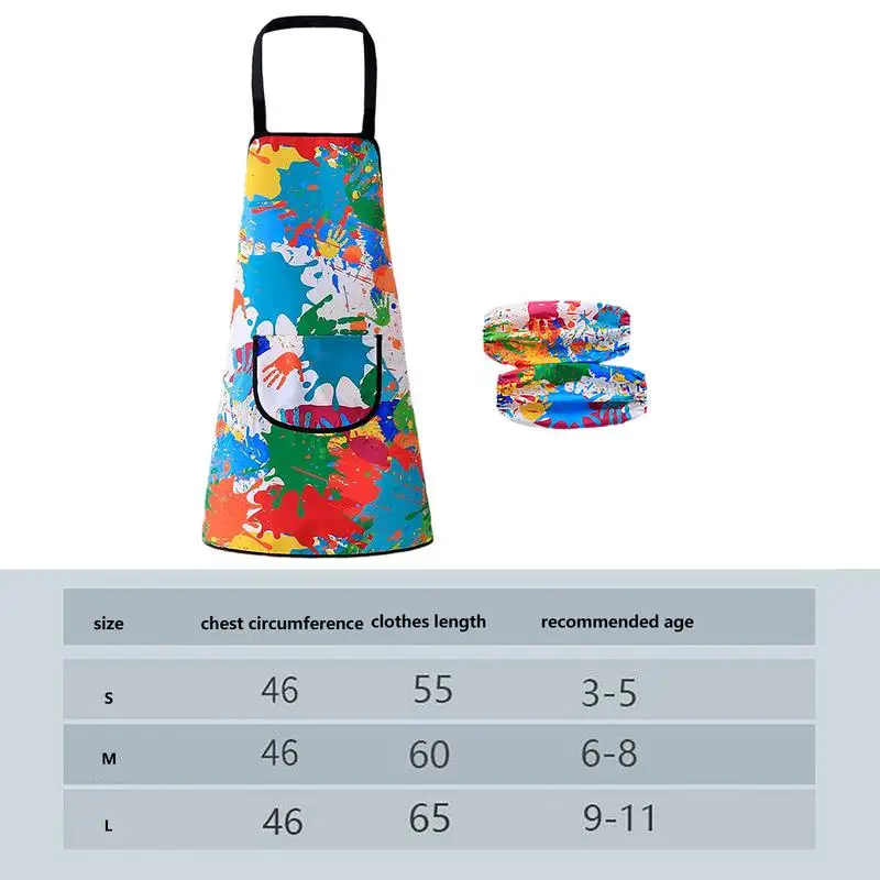 PLABBDPL Grembiule da Pittura Bambini Regolabile,1 Pezzi Grembiulino Impermeabile Scuola con 1 Tasche per Bambini 5-11 Anni,Grembiule Cucina da Gioco